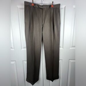Stafford - Men’s Dress Pants - 36 x 32 - Dark Kacki - Pleated Front